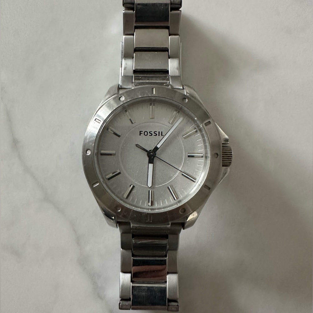 Fossil BQ1300 White Dial Silver Stainless Steel Men's Watch